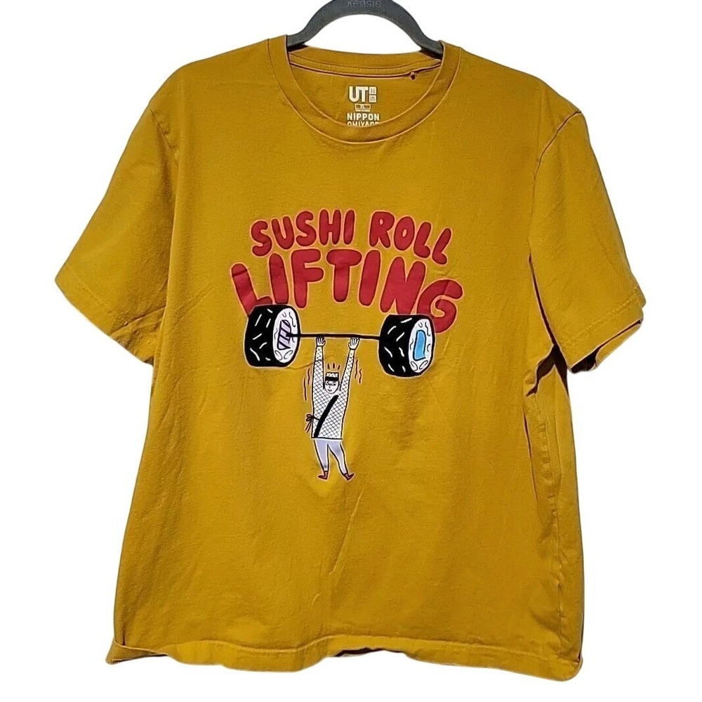 Uniqlo Nippon Omiyage Sushi Roll Lifting Gold Tshirt XL Worn Once At Disney